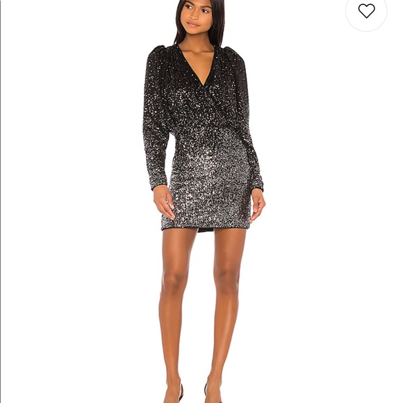 LPA Constance Dress in Black &amp; Silver